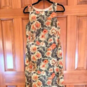 Casual Corner Silk Long Tropical Summer Dress - 2